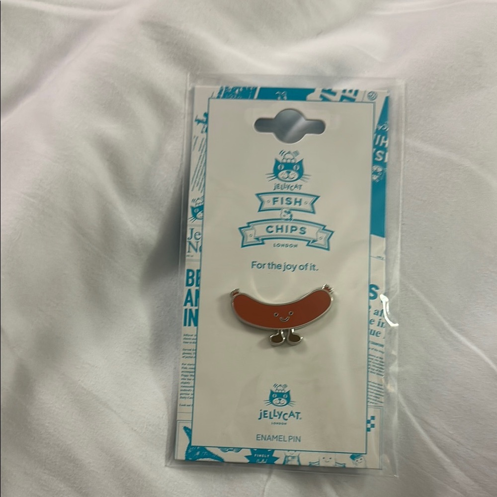 Jellycat Sausage enamel Pin London